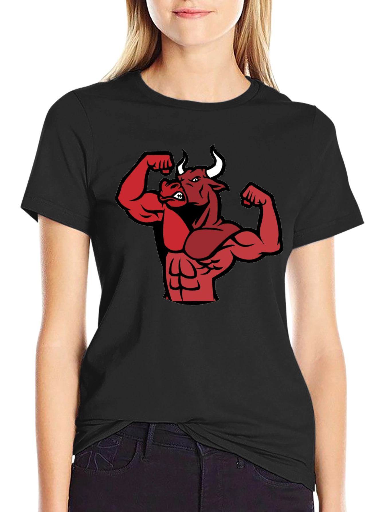 Muscle Bull Graphic Tee - Black