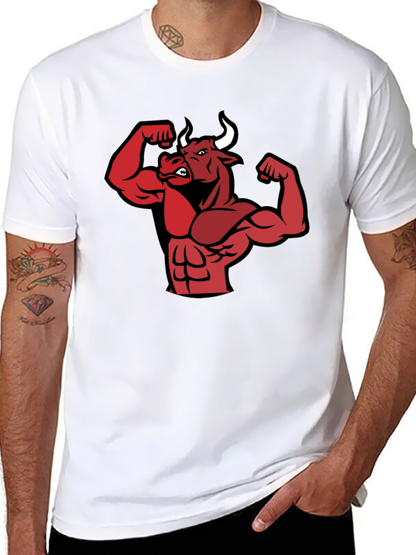 Muscle Bull Graphic Tee - Black