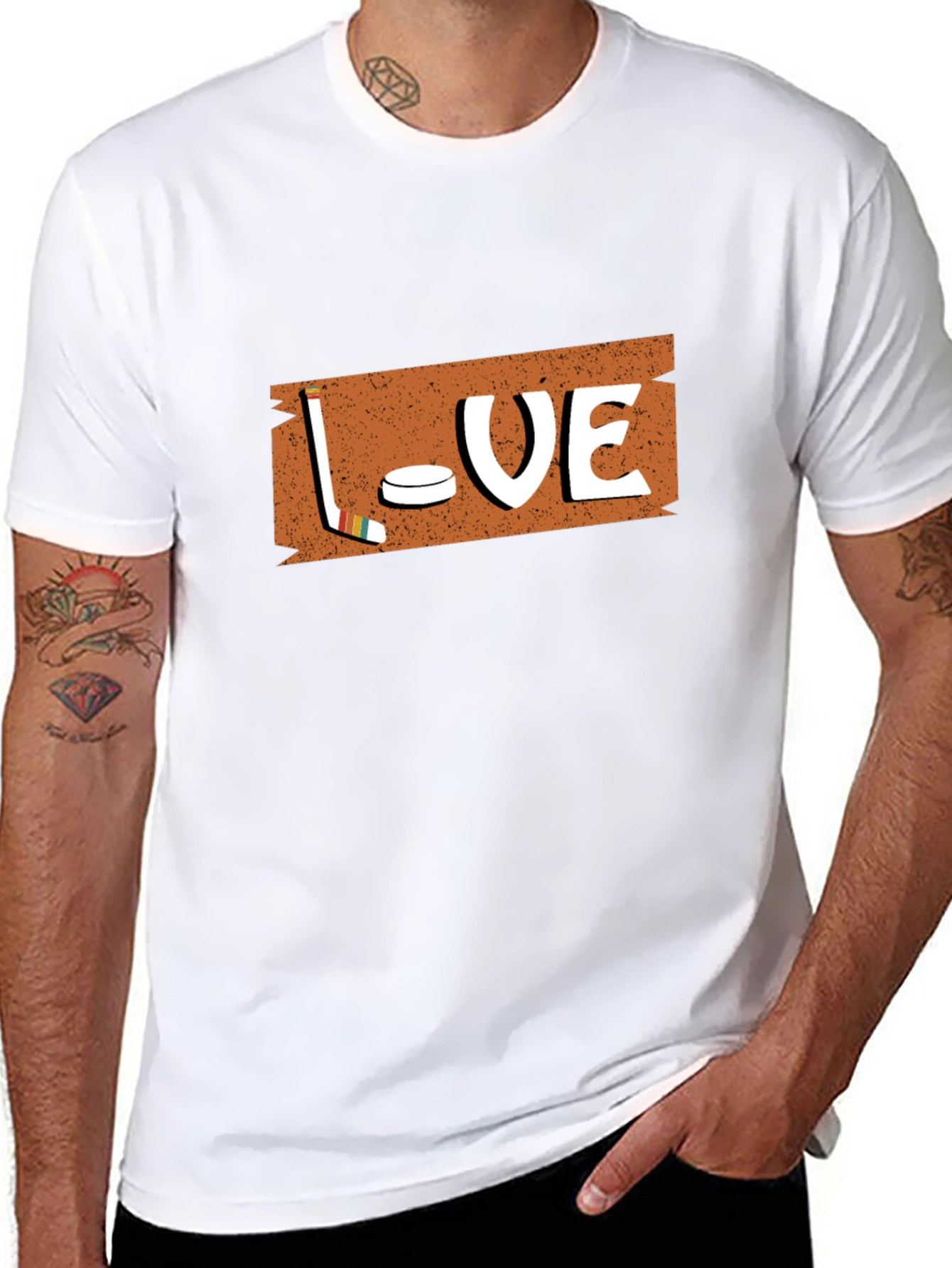 Hockey Love T-Shirt - Black Graphic Tee