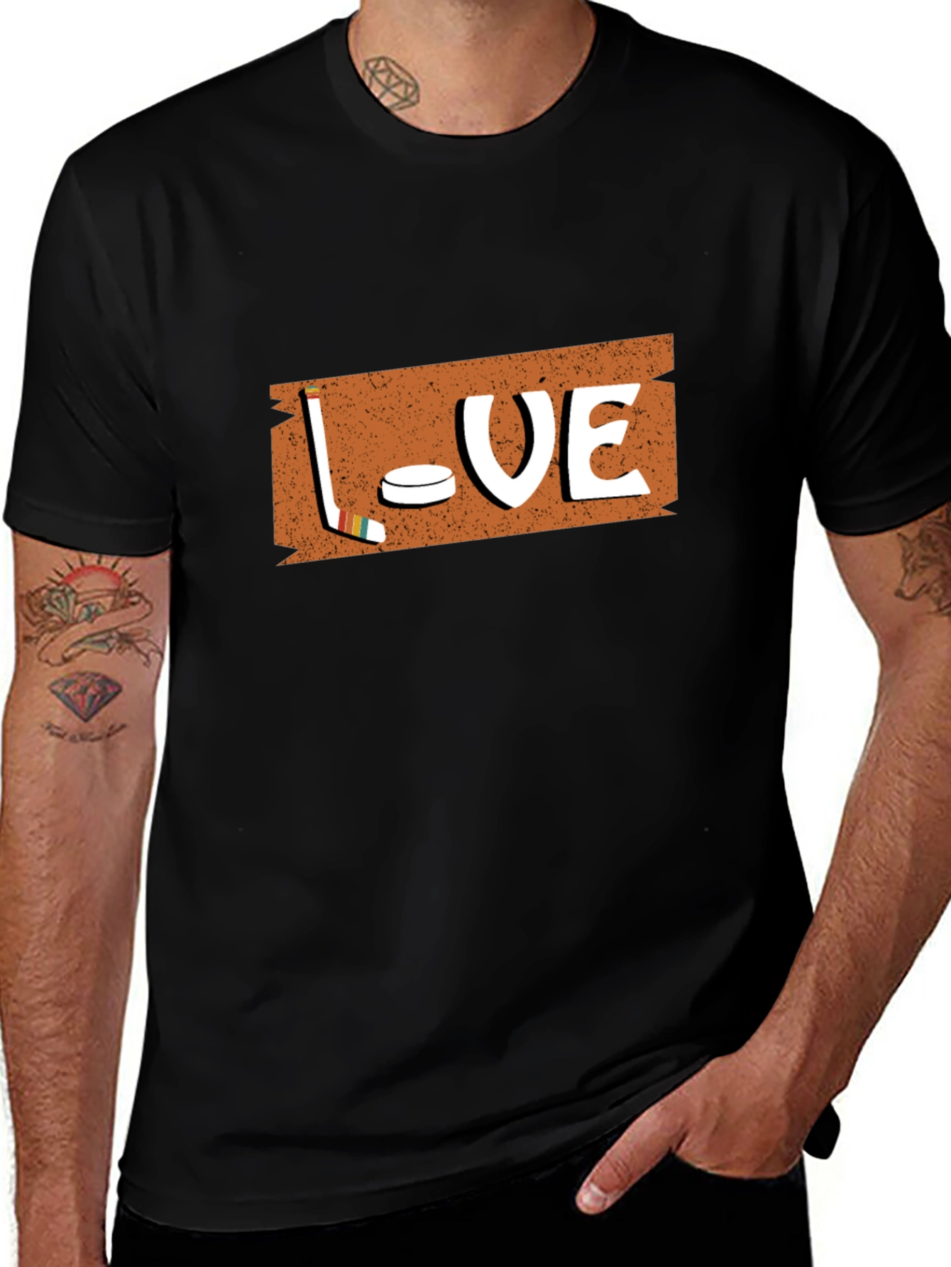 Hockey Love T-Shirt - Black Graphic Tee