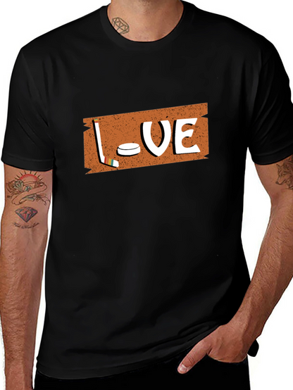 Hockey Love T-Shirt - Black Graphic Tee