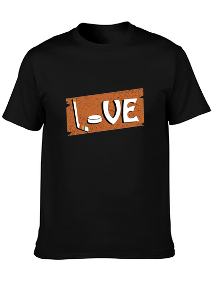Hockey Love T-Shirt - Black Graphic Tee