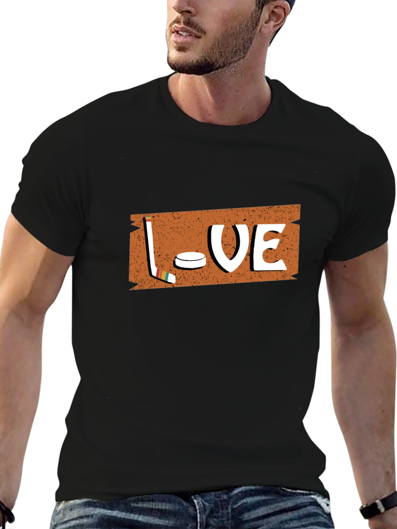 Hockey Love T-Shirt - Black Graphic Tee