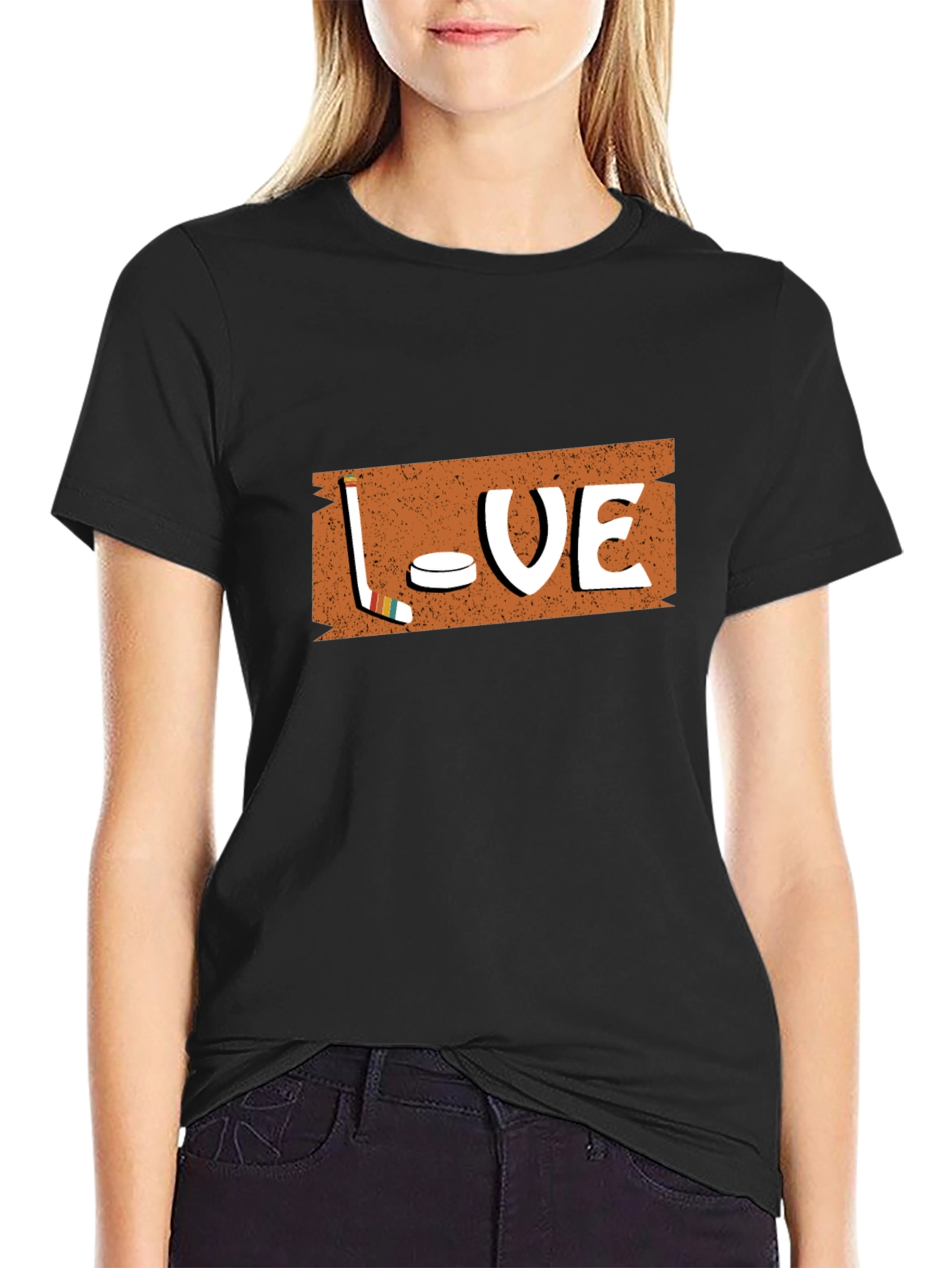 Hockey Love T-Shirt - Black Graphic Tee