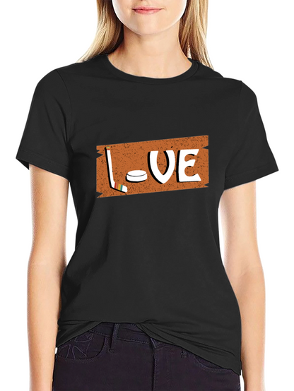 Hockey Love T-Shirt - Black Graphic Tee