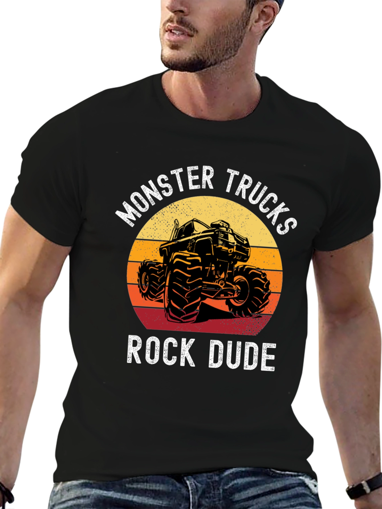 Monster Trucks Rock Dude Graphic T-Shirt