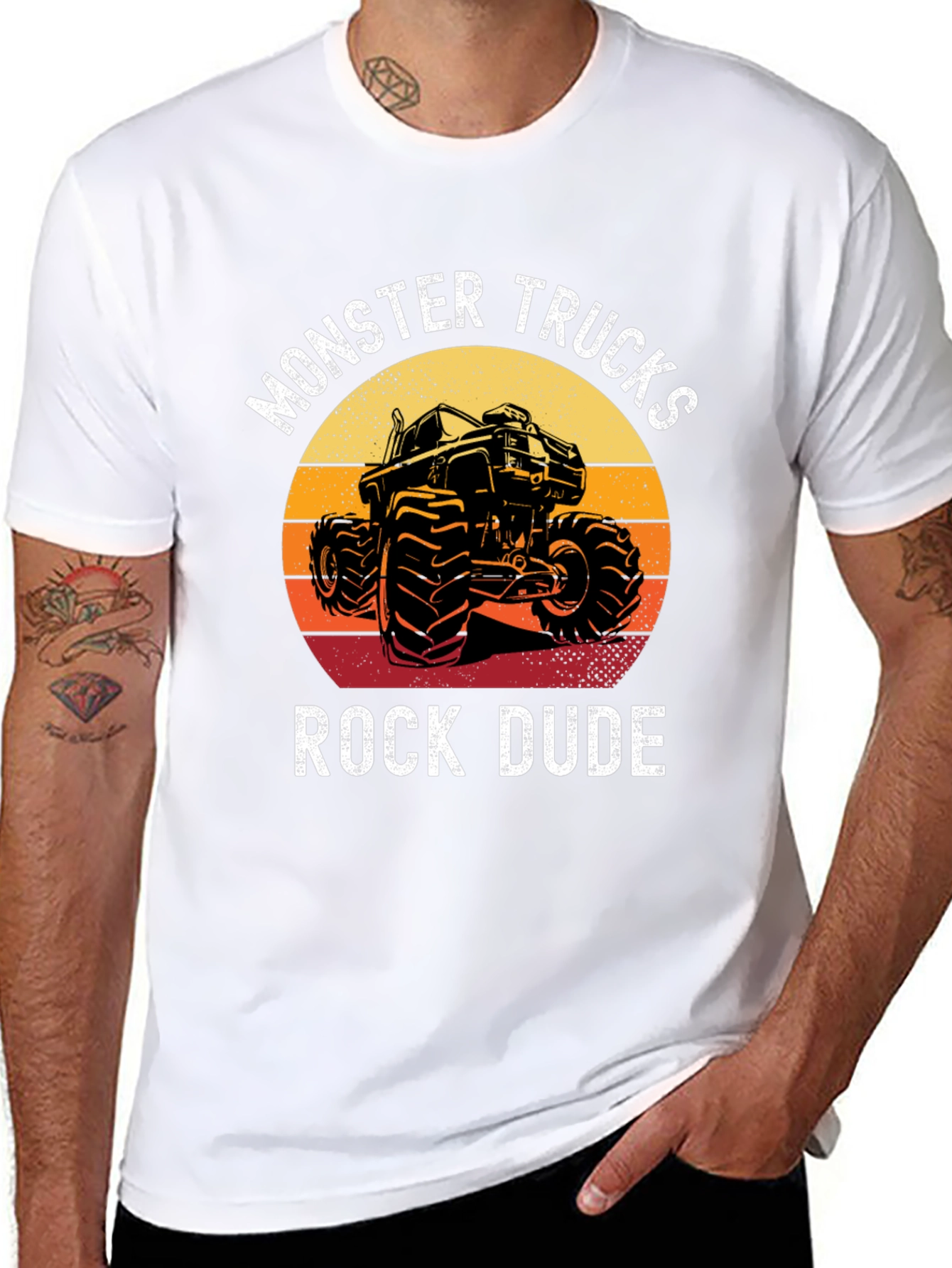 Monster Trucks Rock Dude Graphic T-Shirt