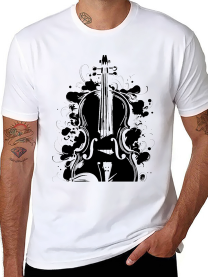 Cello Graphic Black T-Shirt for Music Lovers