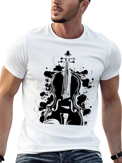 Cello Graphic Black T-Shirt for Music Lovers