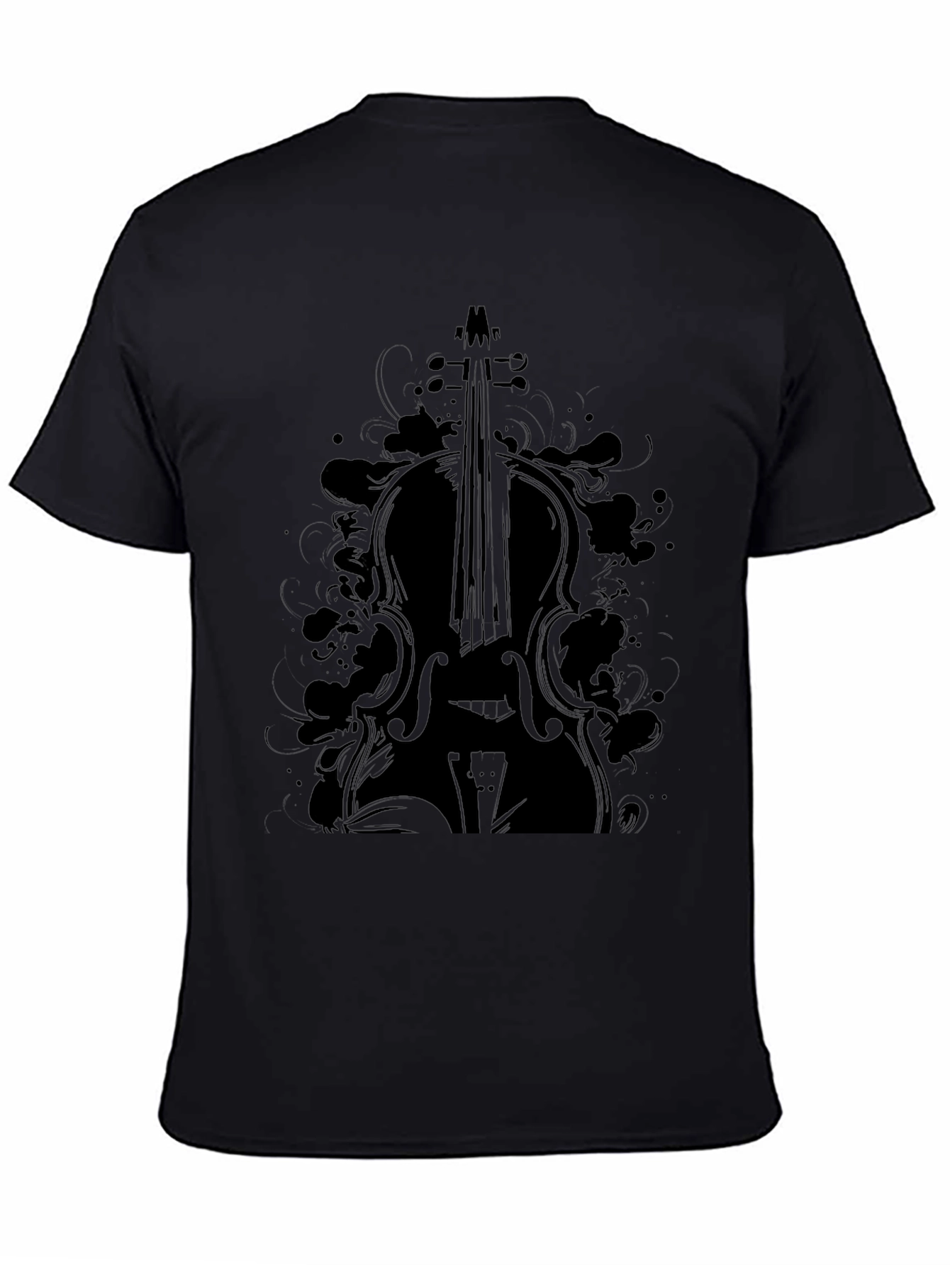 Cello Graphic Black T-Shirt for Music Lovers