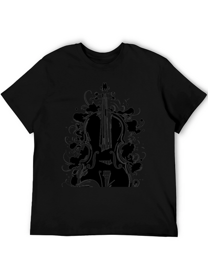 Cello Graphic Black T-Shirt for Music Lovers