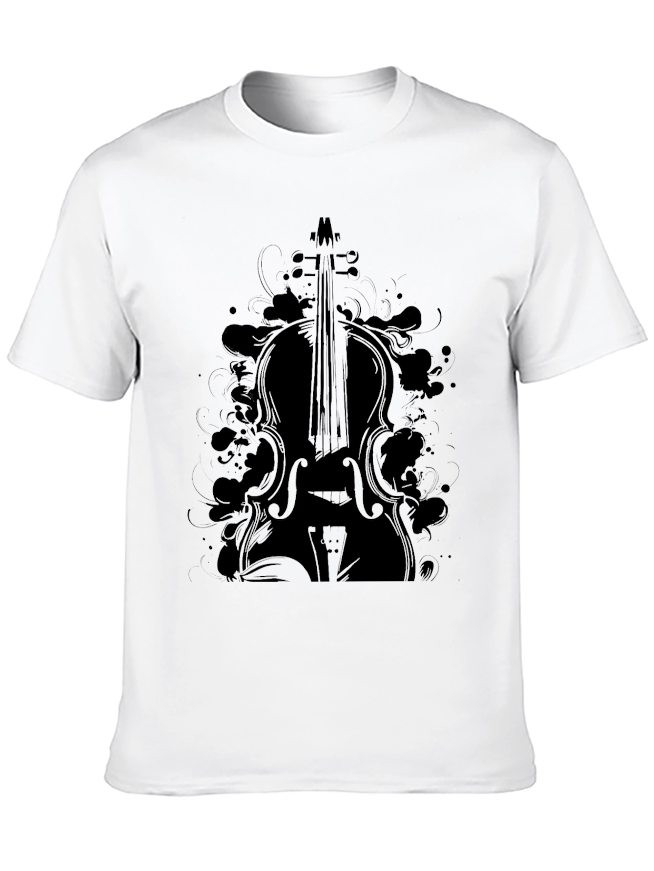 Cello Graphic Black T-Shirt for Music Lovers