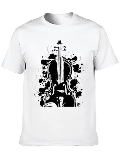 Cello Graphic Black T-Shirt for Music Lovers