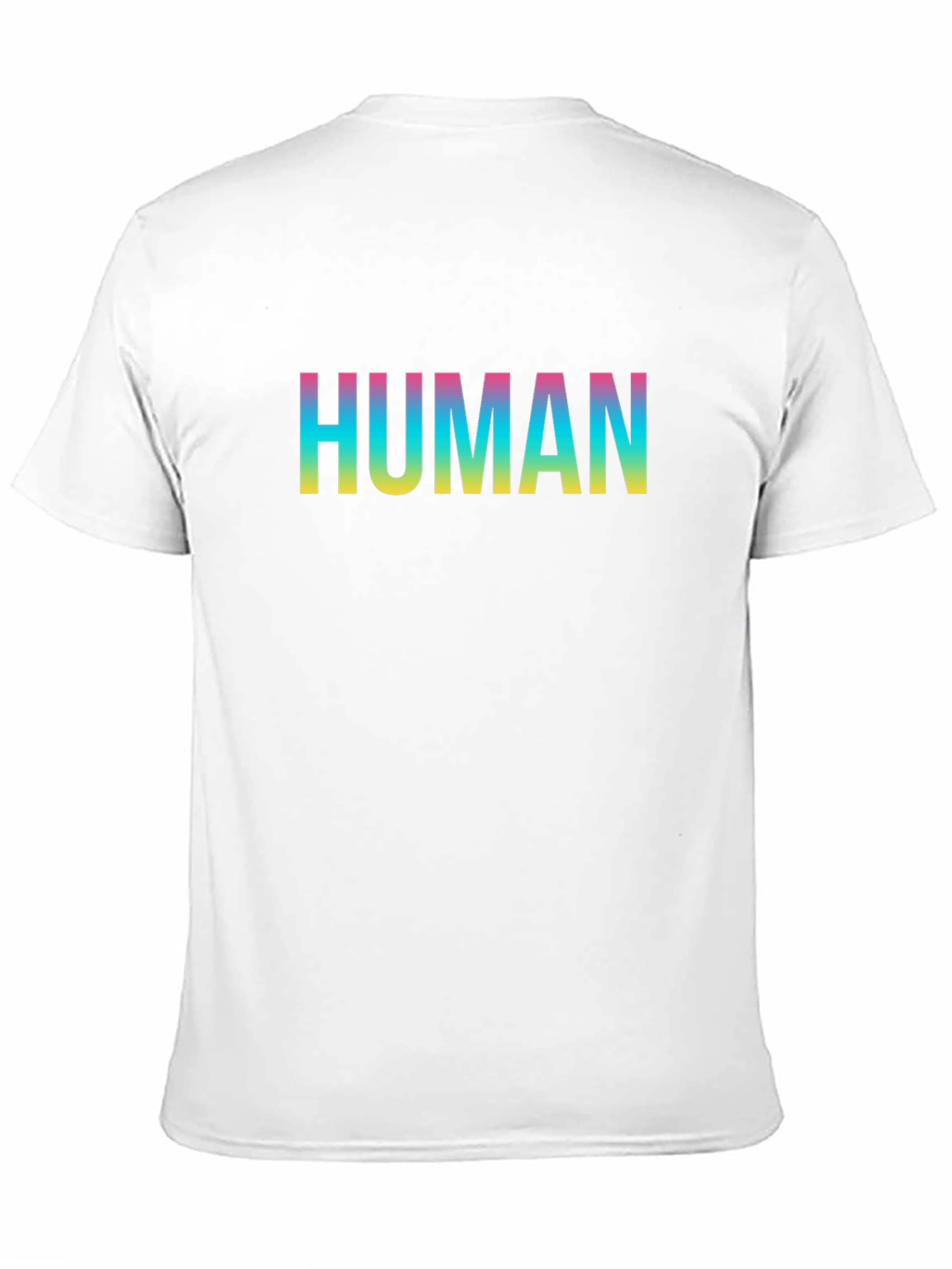 Human Rainbow Text Black T-Shirt