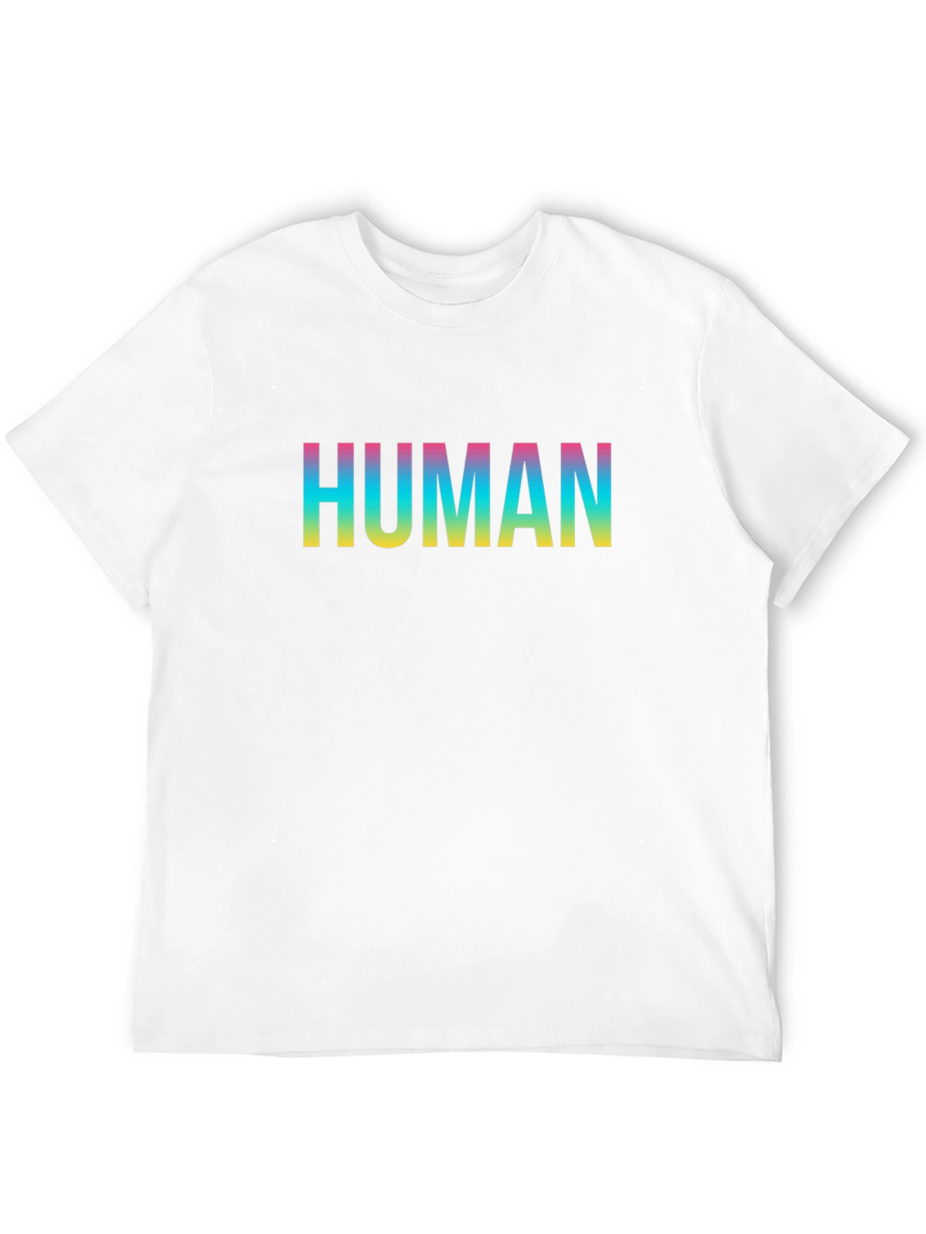 Human Rainbow Text Black T-Shirt