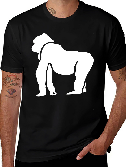 Gorilla Graphic Tee - Black Cotton Casual T-Shirt