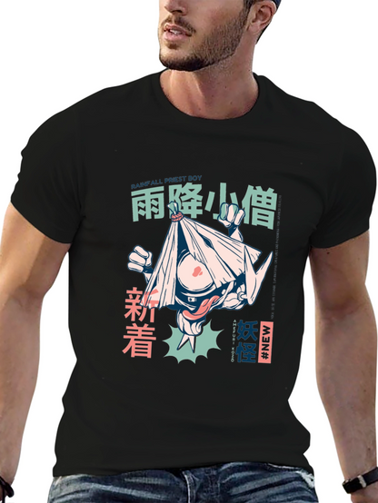 Anime Graphic Tee: Rainfall Priest Boy