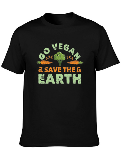 Go Vegan Save The Earth Graphic T-Shirt