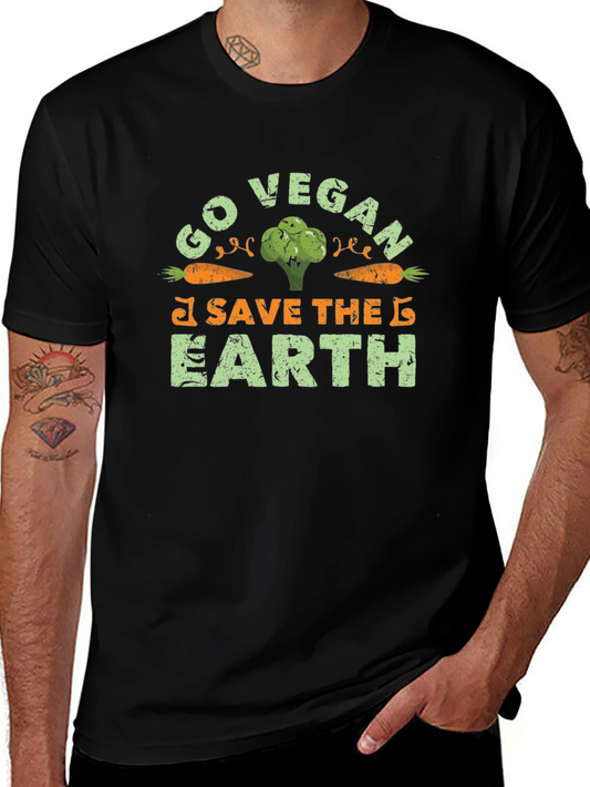 Go Vegan Save The Earth Graphic T-Shirt