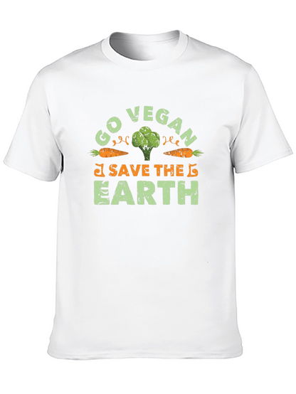 Go Vegan Save The Earth Graphic T-Shirt