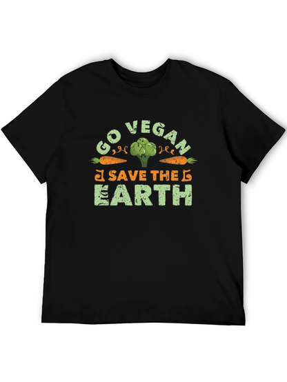 Go Vegan Save The Earth Graphic T-Shirt