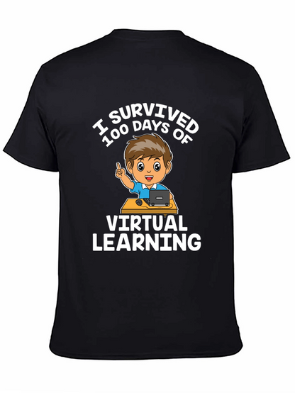 I Survived 100 Days Virtual Learning Black T-Shirt