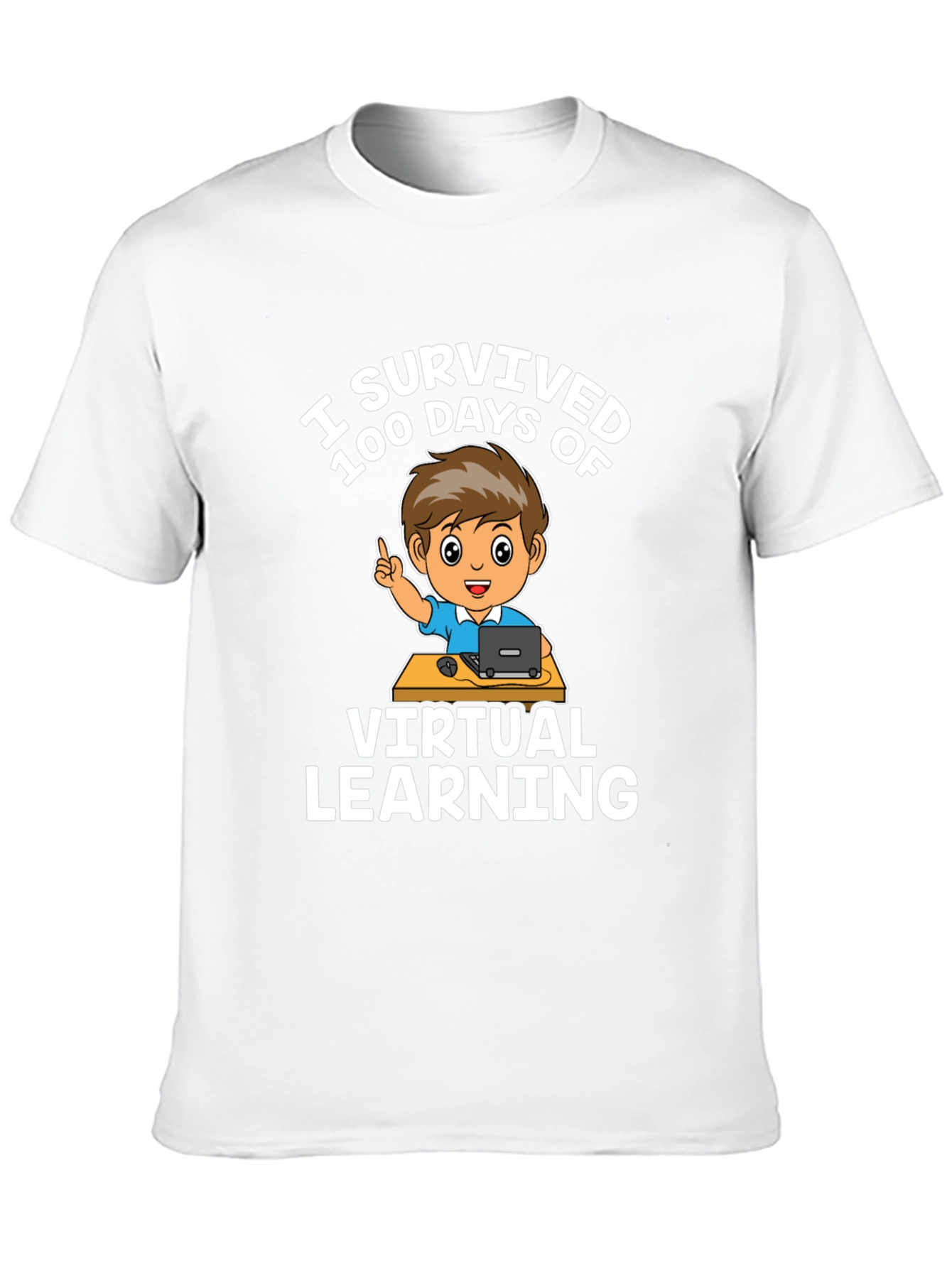 I Survived 100 Days Virtual Learning Black T-Shirt
