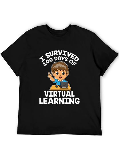 I Survived 100 Days Virtual Learning Black T-Shirt