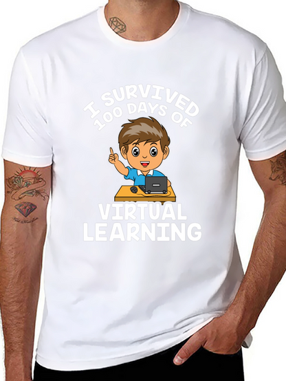 I Survived 100 Days Virtual Learning Black T-Shirt