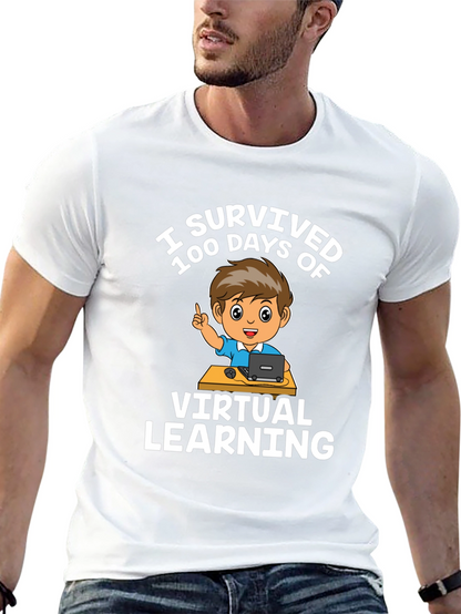 I Survived 100 Days Virtual Learning Black T-Shirt
