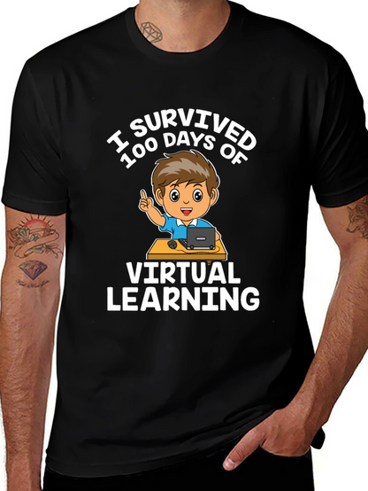 I Survived 100 Days Virtual Learning Black T-Shirt