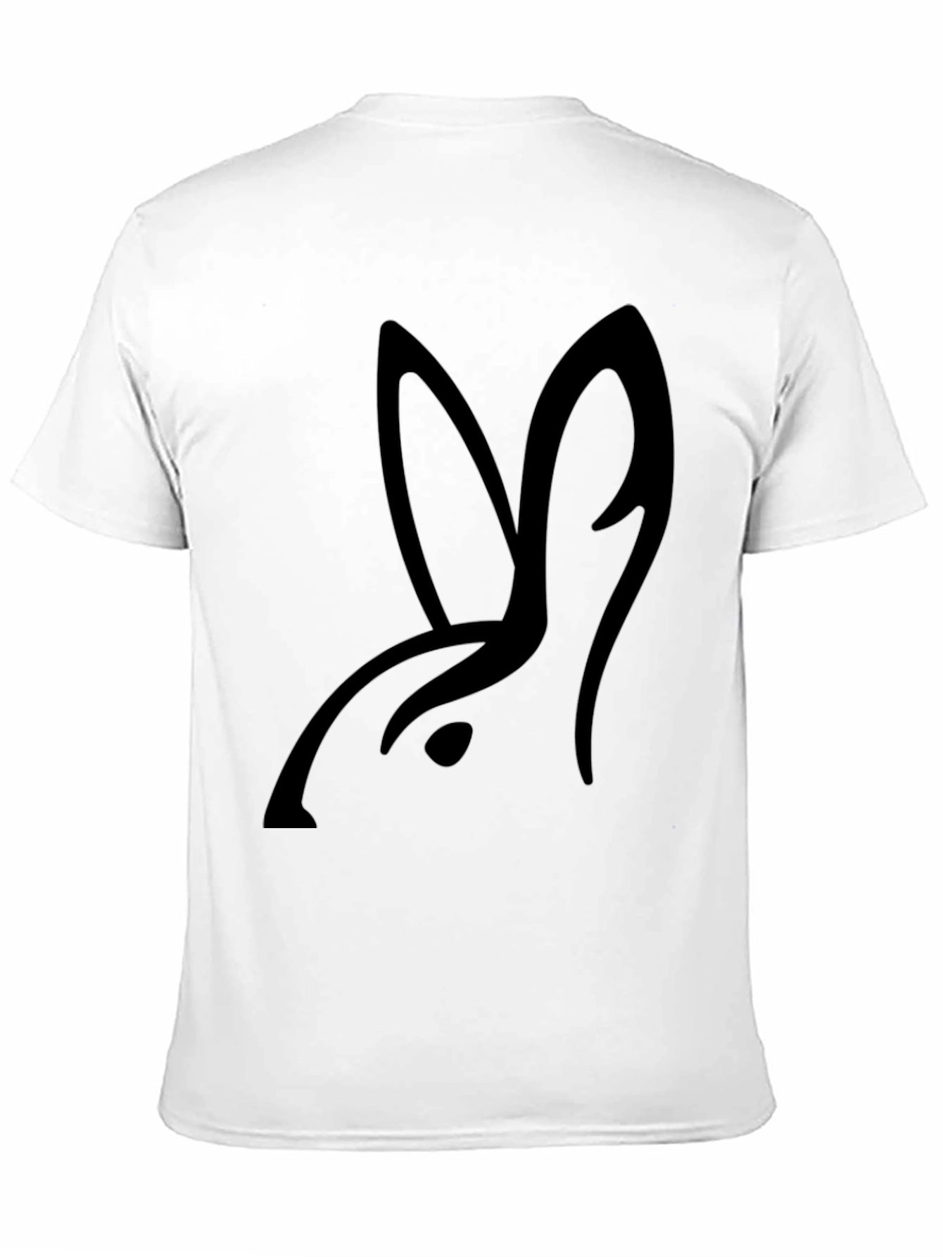 Minimalist Rabbit Graphic Black T-Shirt