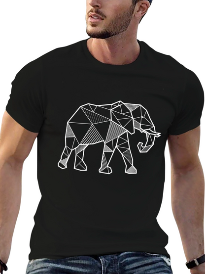 Geometric Elephant T-Shirt - Modern Animal Print