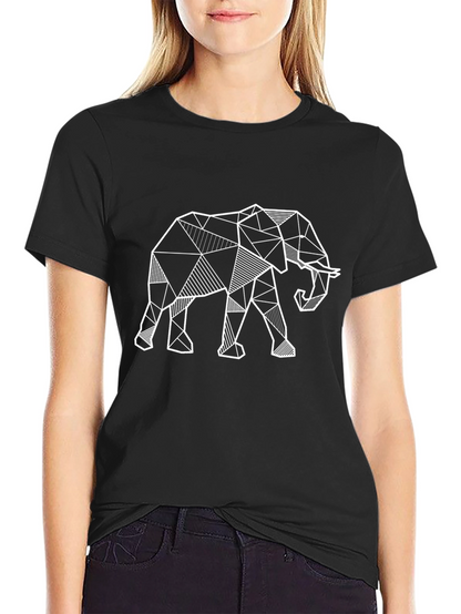 Geometric Elephant T-Shirt - Modern Animal Print