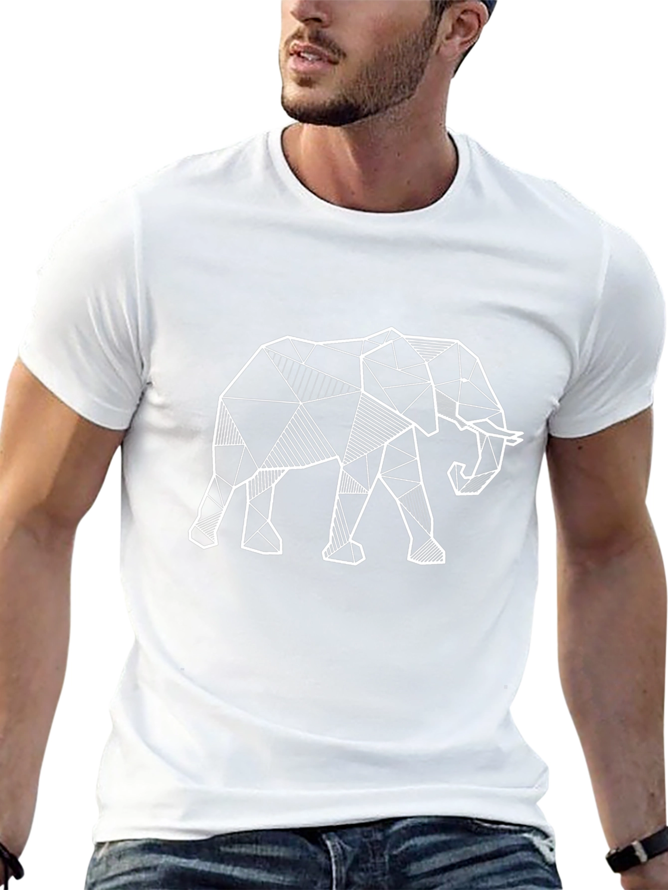 Geometric Elephant T-Shirt - Modern Animal Print
