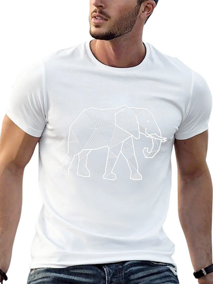 Geometric Elephant T-Shirt - Modern Animal Print