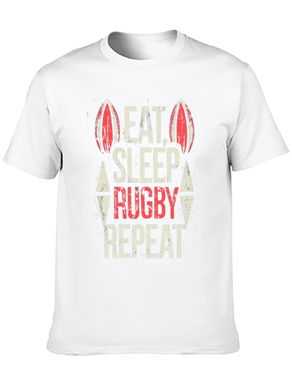 Eat Sleep Rugby Repeat Black T-Shirt