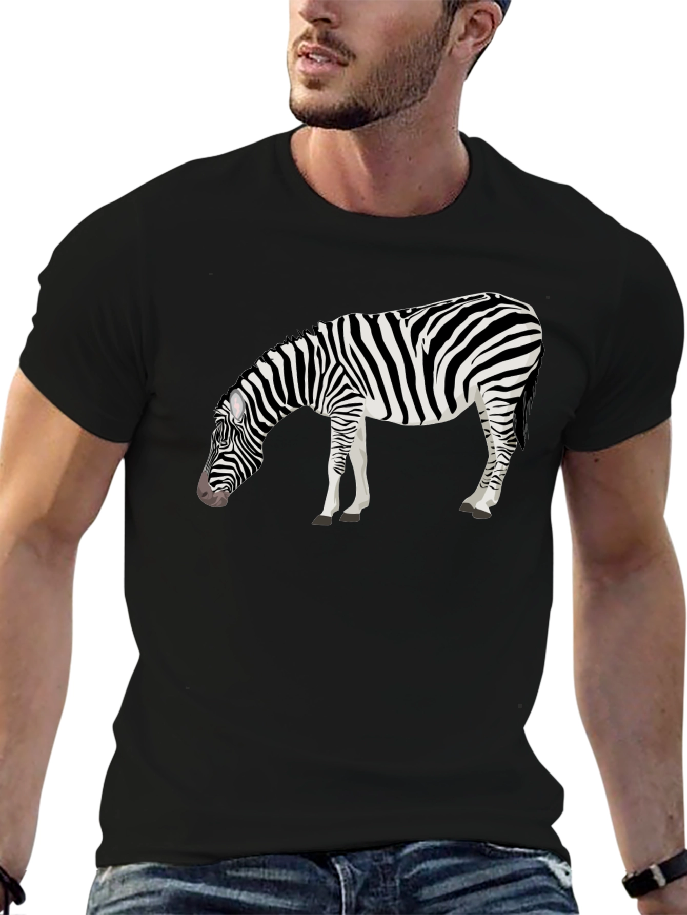 Zebra Graphic Tee - Mens Black T-Shirt