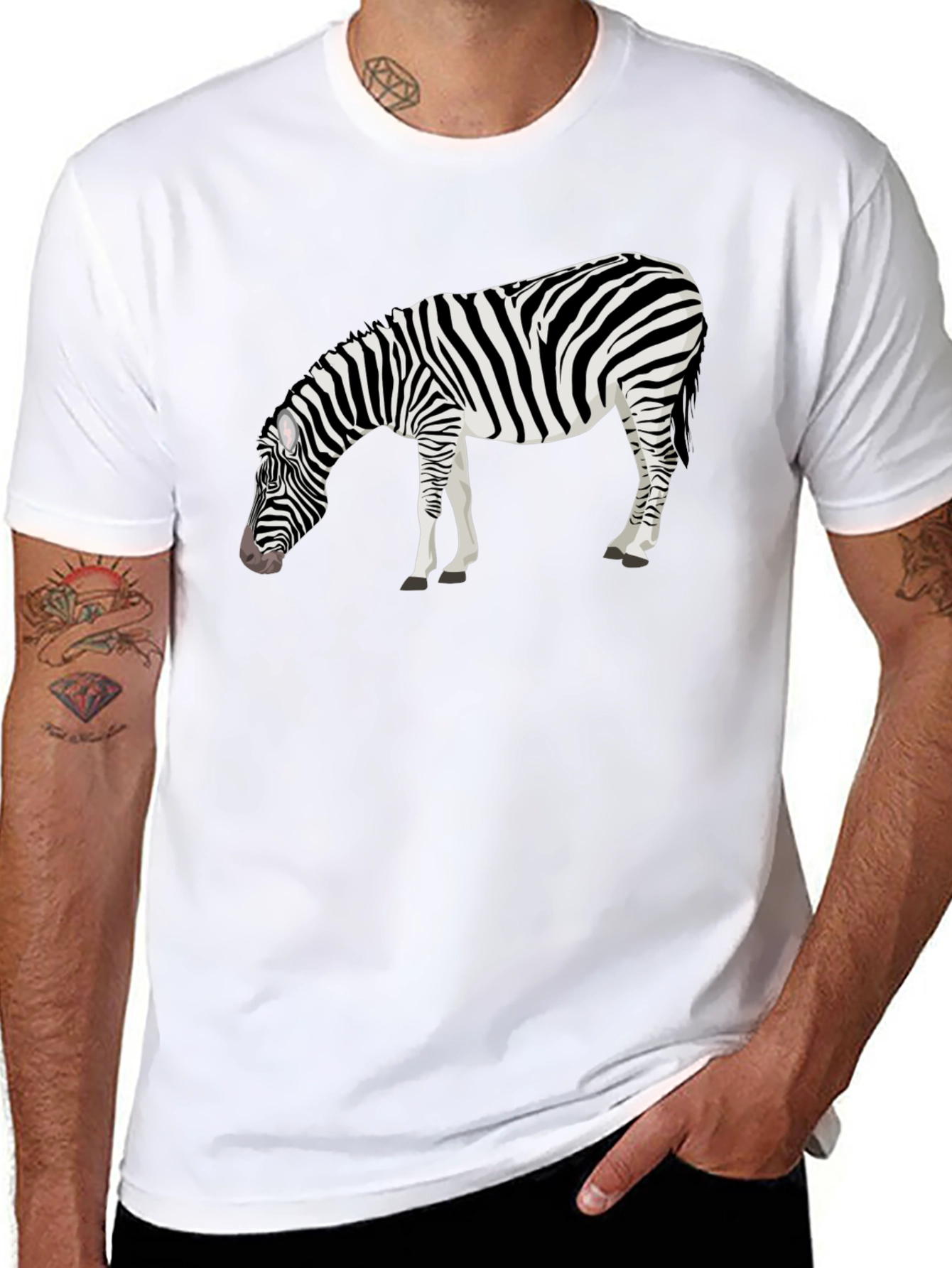 Zebra Graphic Tee - Mens Black T-Shirt