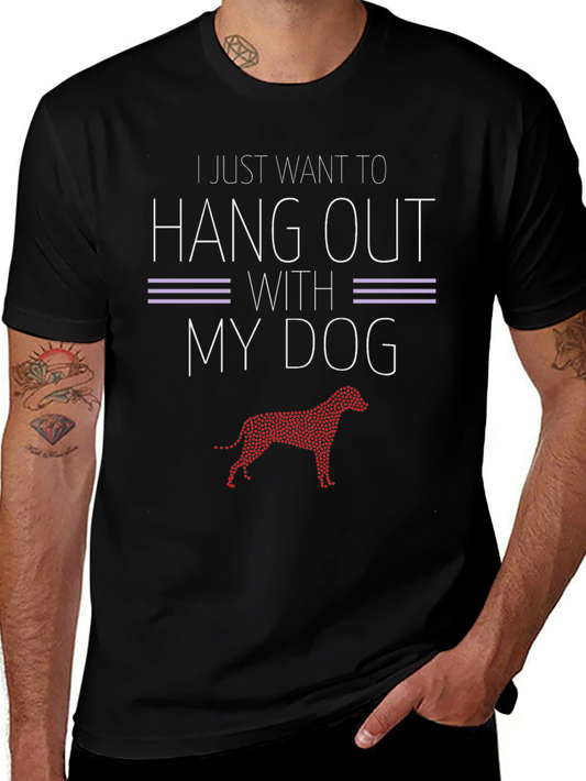 Hang Out With My Dog T-Shirt - Unisex Black Tee