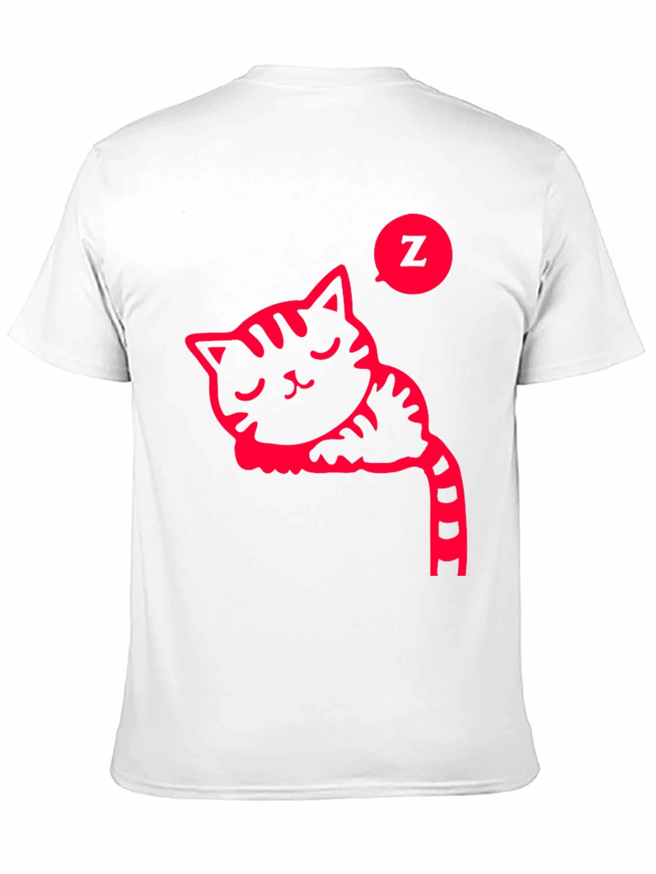Sleeping Cat Graphic Tee - Black Cotton T-Shirt