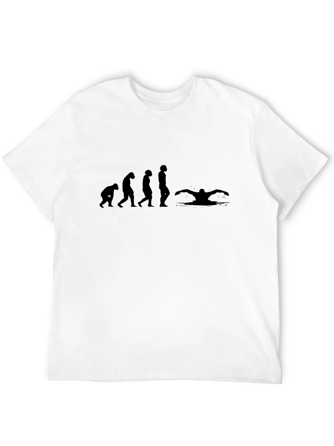 Evolution of Swimming Black T-Shirt