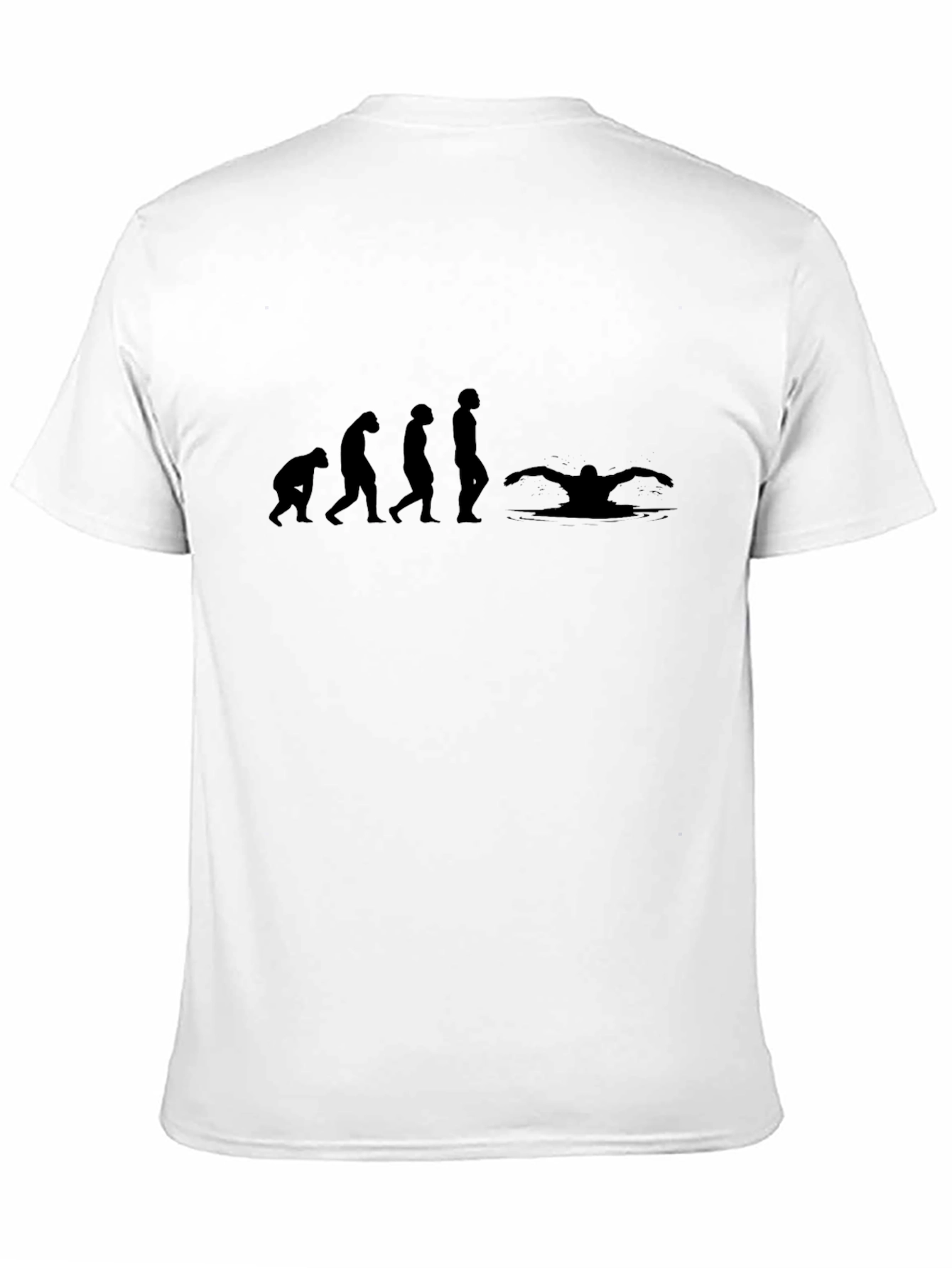 Evolution of Swimming Black T-Shirt