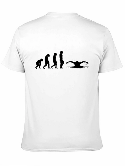 Evolution of Swimming Black T-Shirt