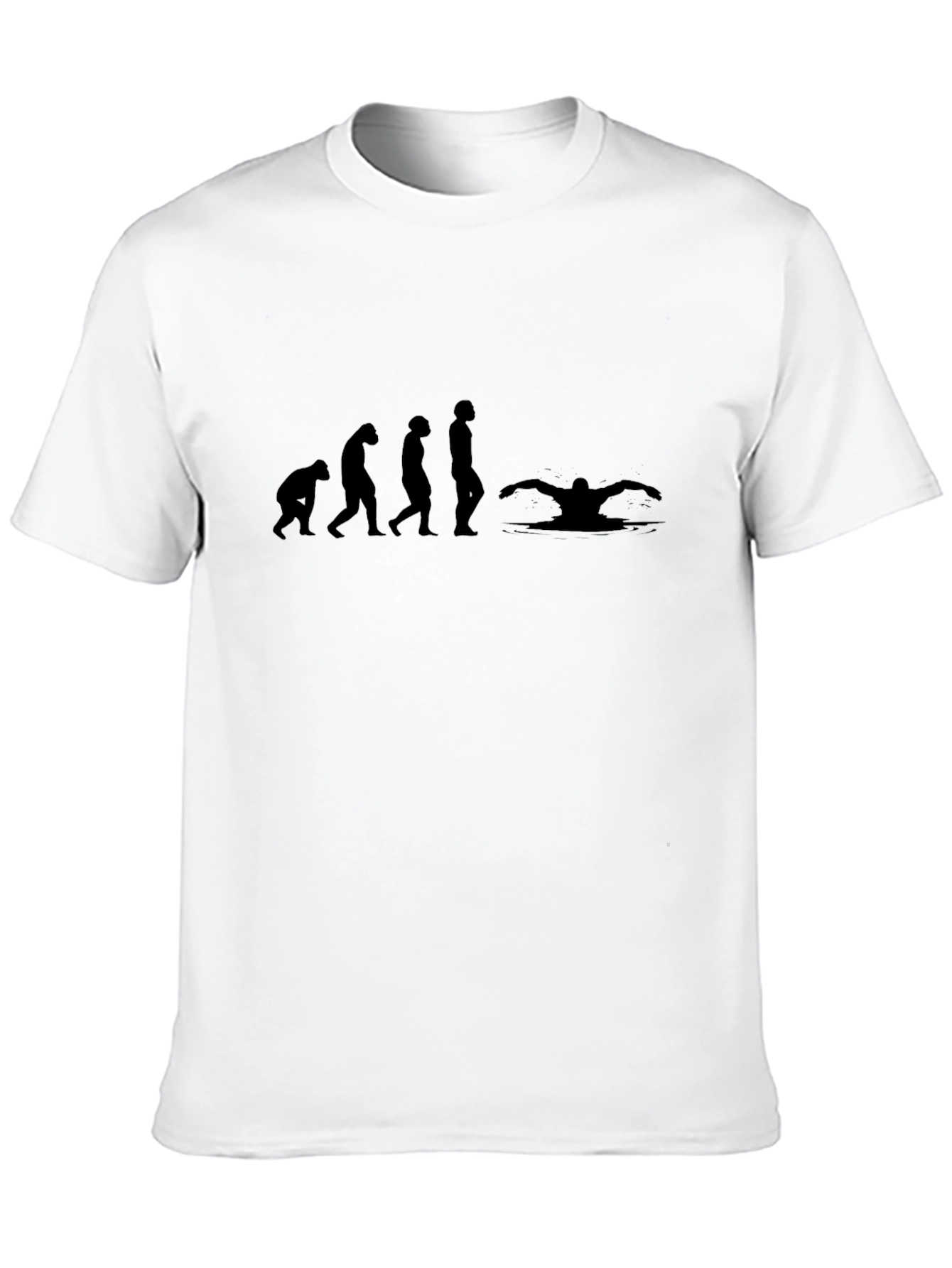 Evolution of Swimming Black T-Shirt