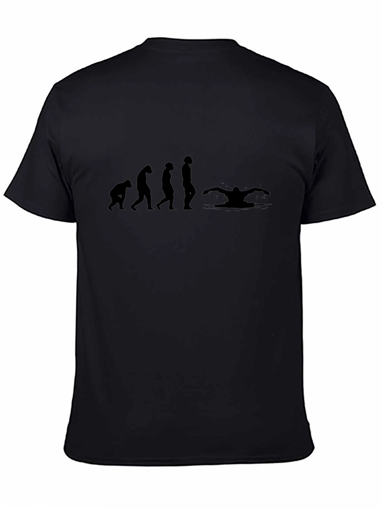Evolution of Swimming Black T-Shirt