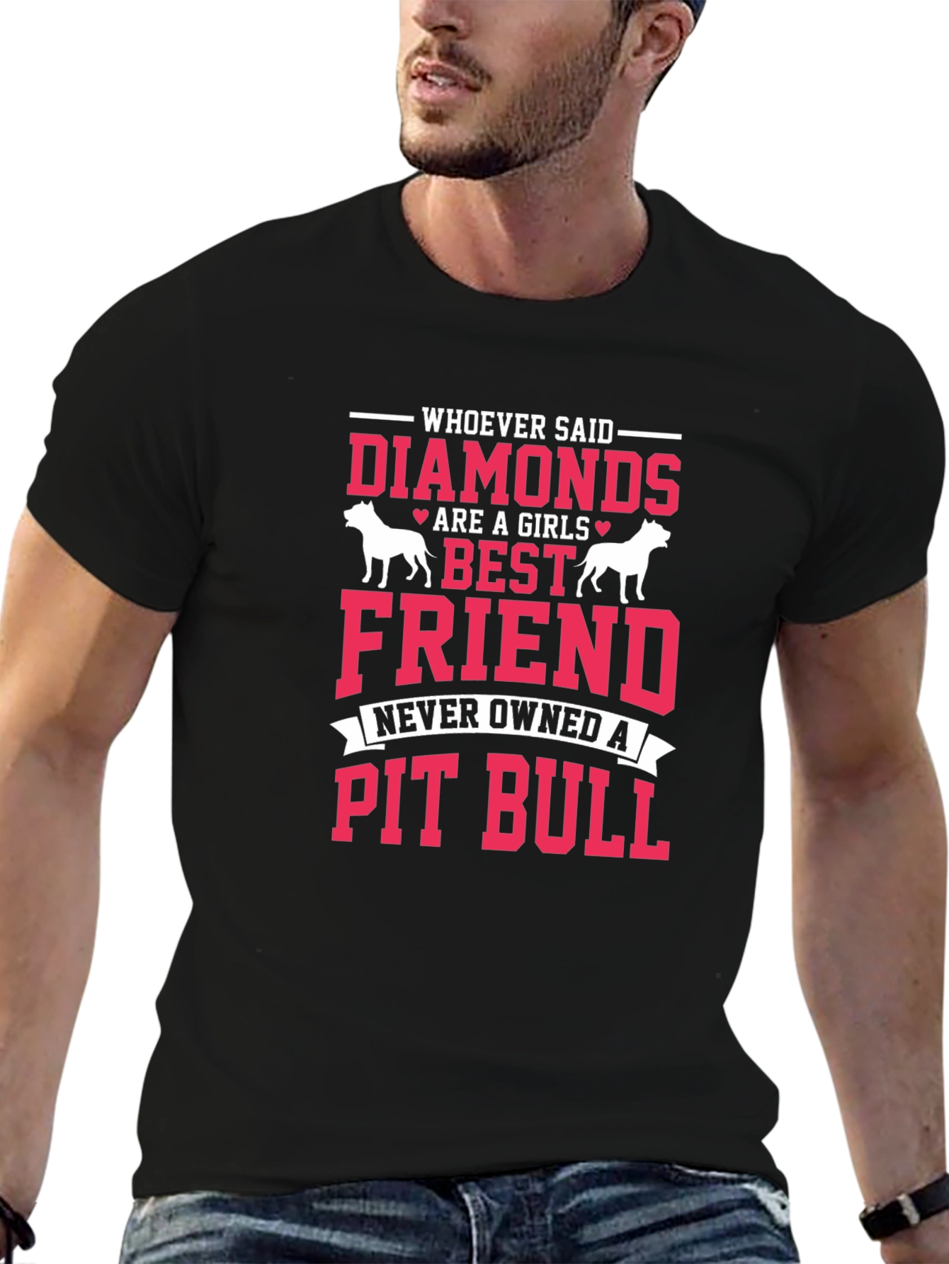Diamonds Pit Bull Graphic Tee