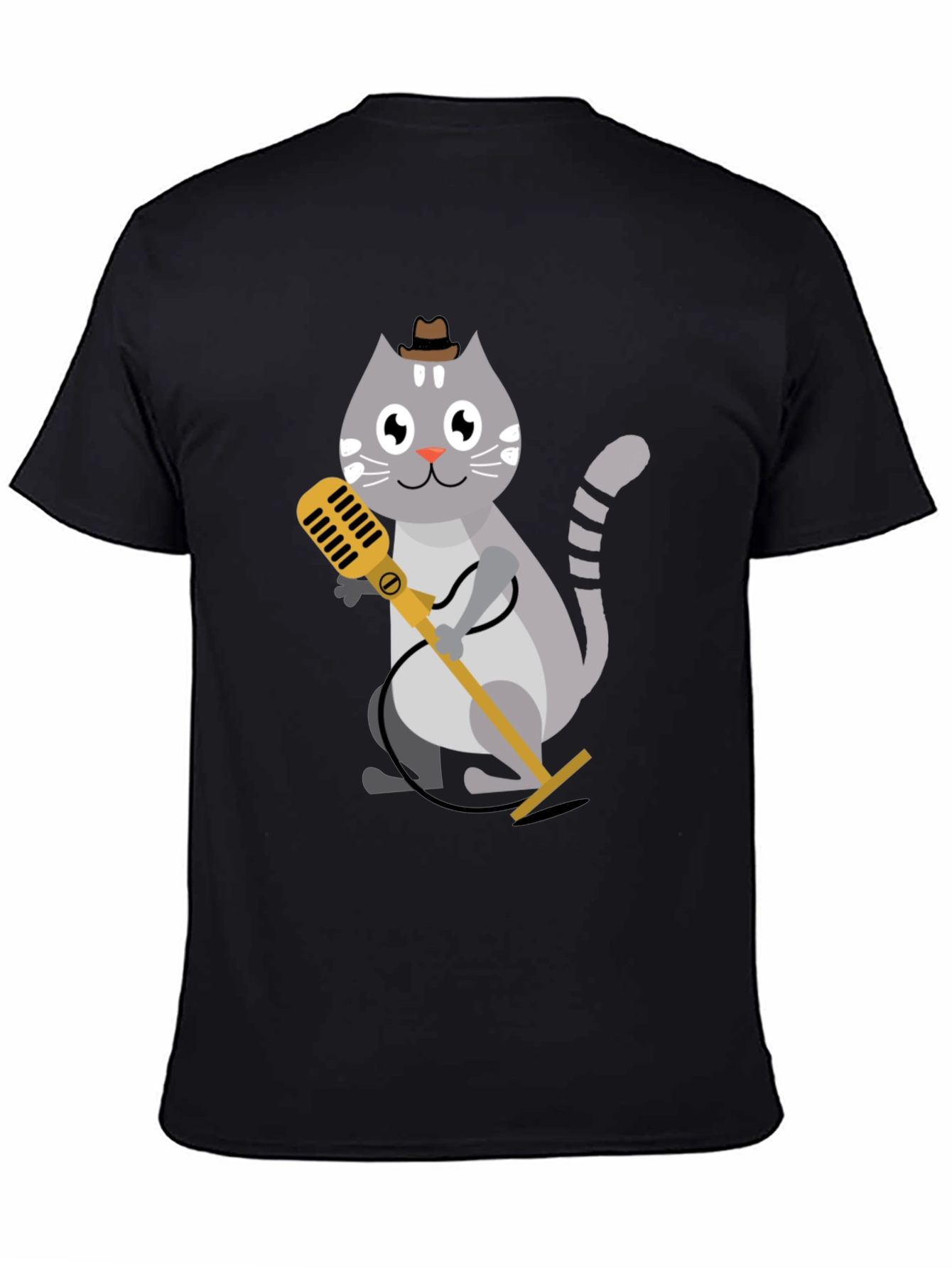 Cool Cat Singer T-Shirt - Black