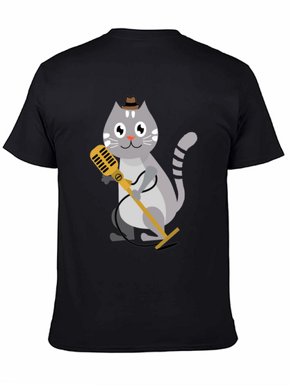 Cool Cat Singer T-Shirt - Black