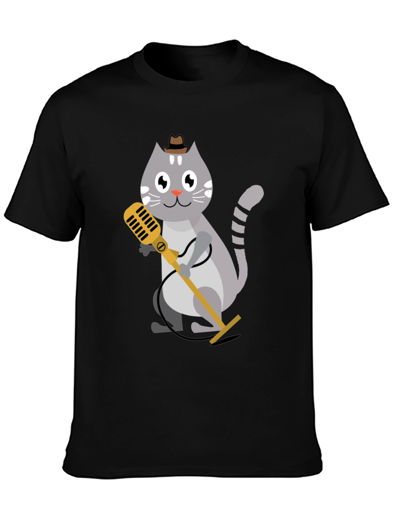 Cool Cat Singer T-Shirt - Black